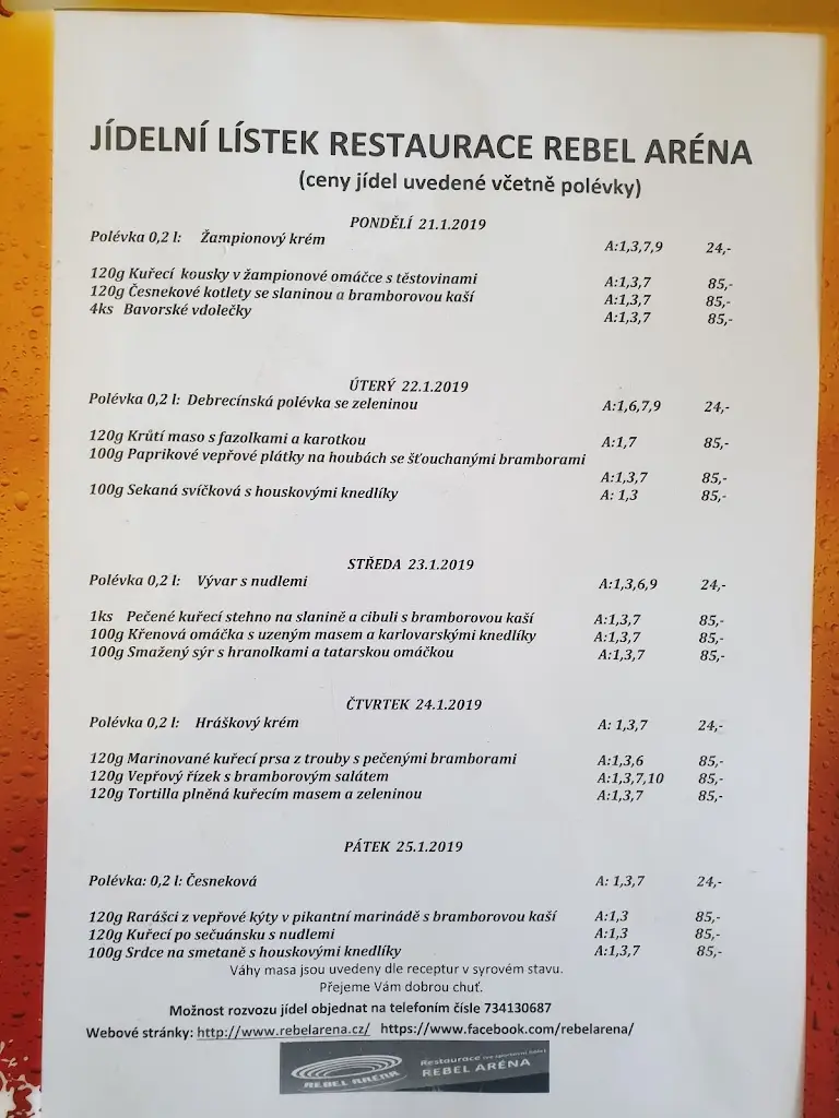 Menu_Restaurace ve sportovní hale_Havlíčkův Brod_image_1