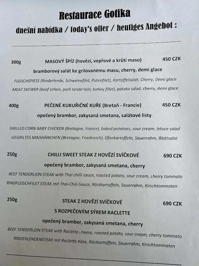 Menu_Gotika RESTAURANT_Český Krumlov_image_1