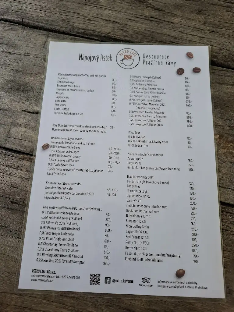 Menu_Retro Café_Český Krumlov_image_1