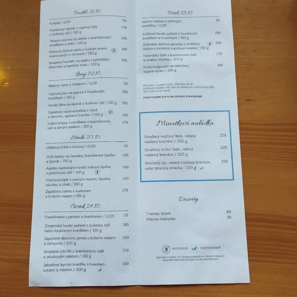 Menu_Pension and restaurant At The River_Ledeč nad Sázavou_immagine_1