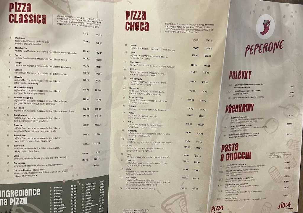 Menu_Pizzerie Peperone_Náměšť nad Oslavou_immagine_2