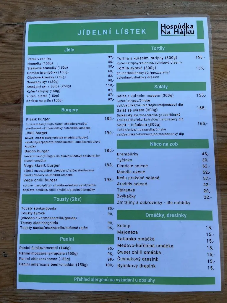 Menu_Hospůdka na Hájku_Náměšť nad Oslavou_image_1