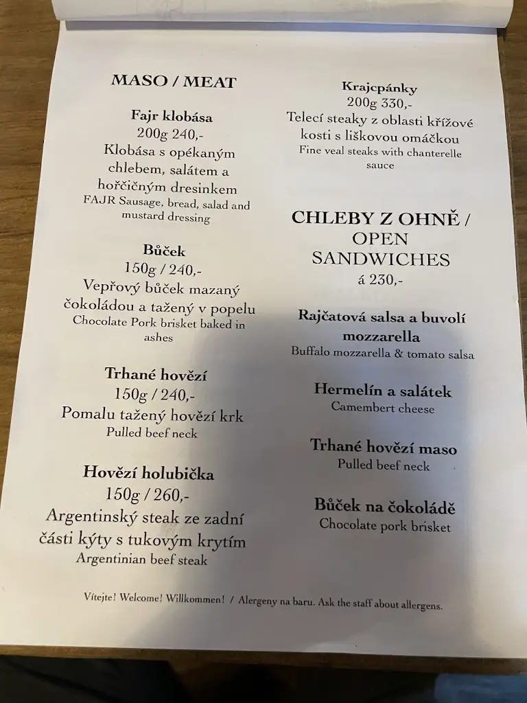 Menu_FAJR Café Grill_Český Krumlov_immagine_2