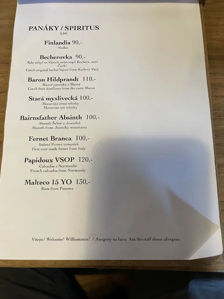 Menu_FAJR Café Grill_Český Krumlov_immagine_4