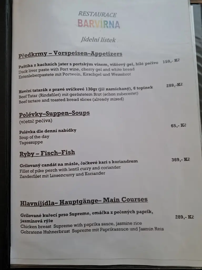 Menu_Restaurant Barvírna_Český Krumlov_image_2
