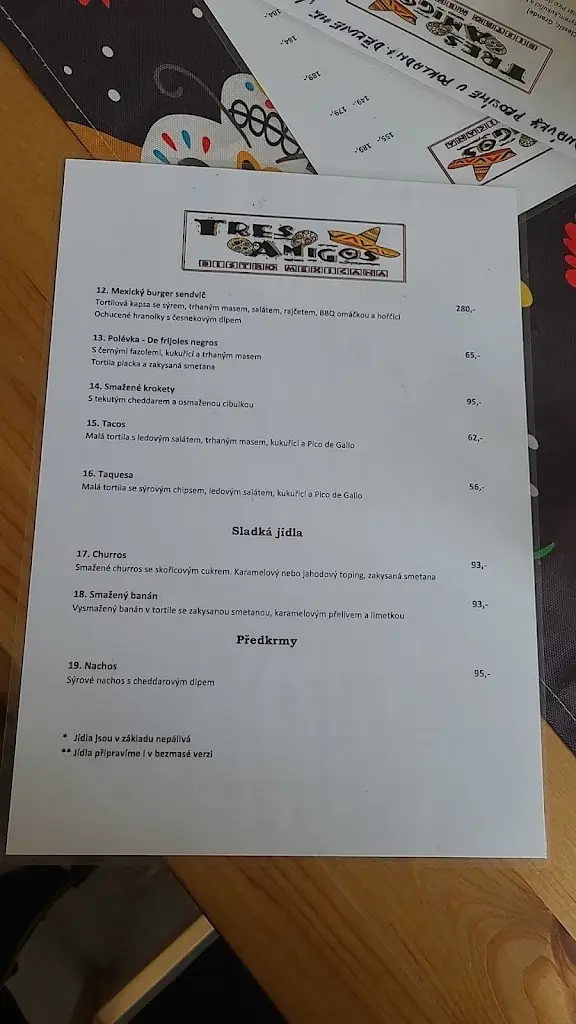 Menu_Tres Amigos_Okres Pelhřimov_image_1