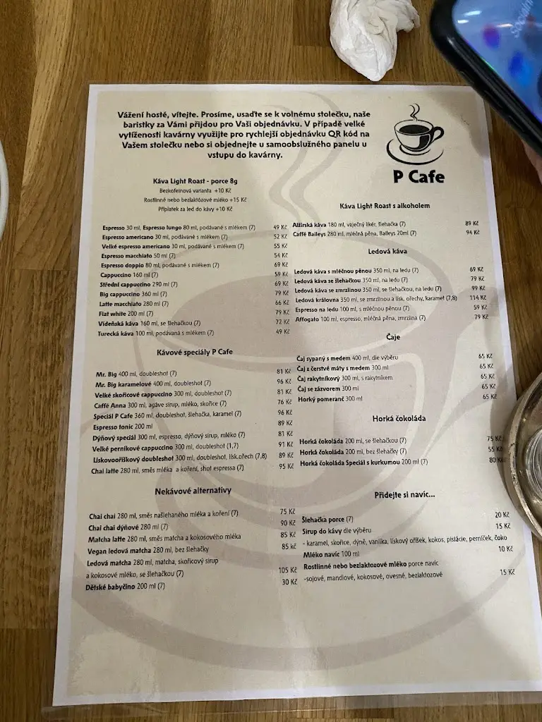 Menu_P Cafe_Okres Žďár nad Sázavou_image_1