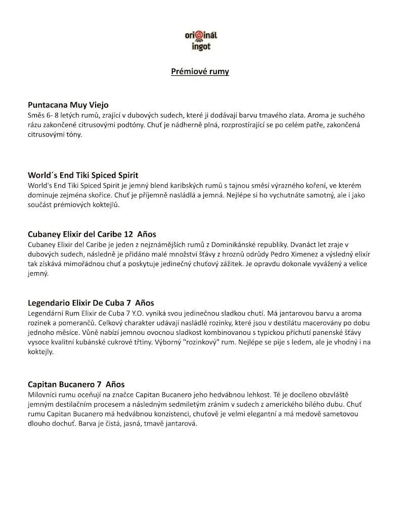 Menu_ORIGINÁL restaurace INGOT_Okres Žďár nad Sázavou_image_2