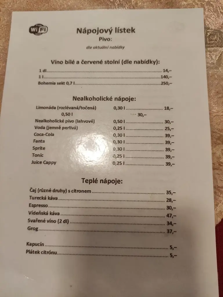 Menu_Süss' public house_Okres Žďár nad Sázavou_immagine_3