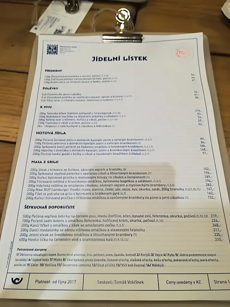 Menu_Restaurace u pošty_Okres Žďár nad Sázavou_image_4