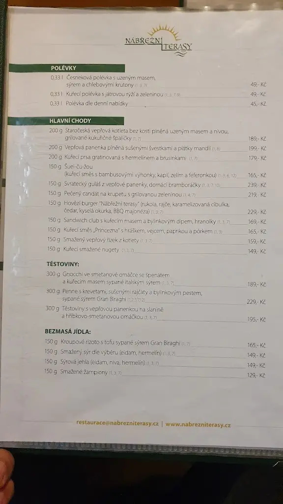 Menu_Nábřežní terasy, restaurace a penzion_Okres Žďár nad Sázavou_image_2