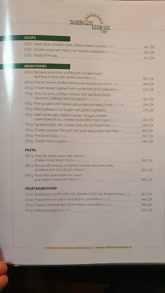 Menu_Nábřežní terasy, restaurace a penzion_Okres Žďár nad Sázavou_image_4