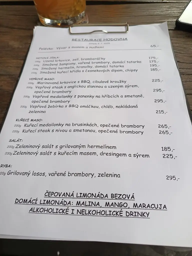 Menu_Restaurace Hodovna Na Kolíbce_Pelhřimov_image_2