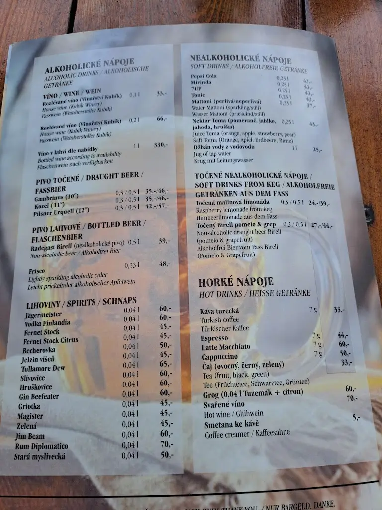 Menu_Hospůdka Ve Dvorku_Český Krumlov_immagine_1