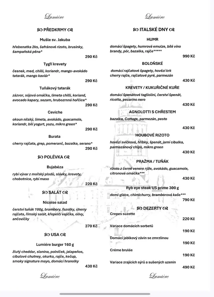 Menu_Restaurant Lumièr_Český Krumlov_image_2