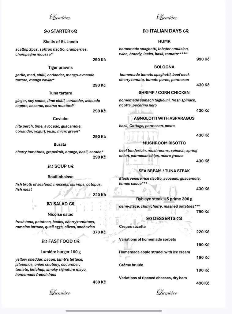 Menu_Restaurant Lumièr_Český Krumlov_image_3