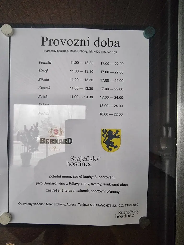 Menu_Stařečský hostinec_Stařeč_immagine_1