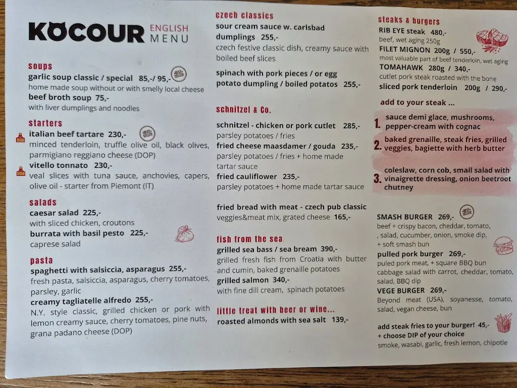 Menu_Hotel Kocour & Restaurant_Okres Třebíč_immagine_3