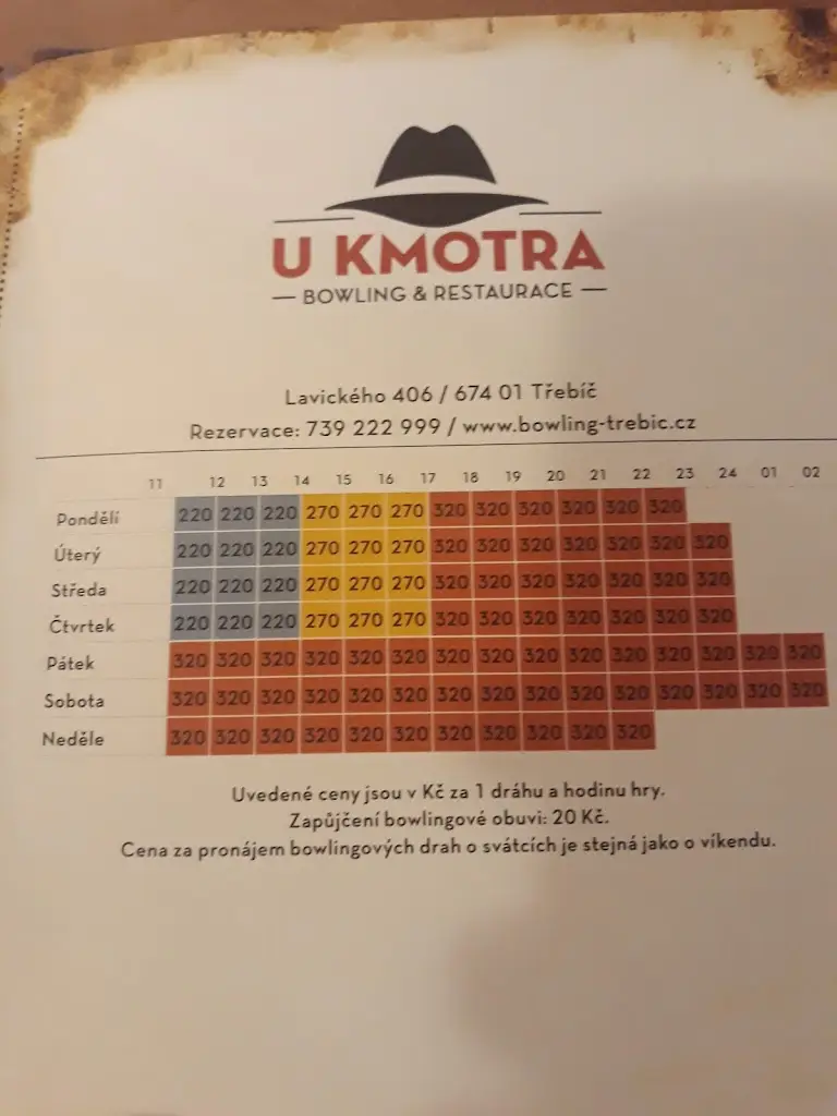 Menu_Restaurace a bowling U Kmotra_Okres Třebíč_image_3
