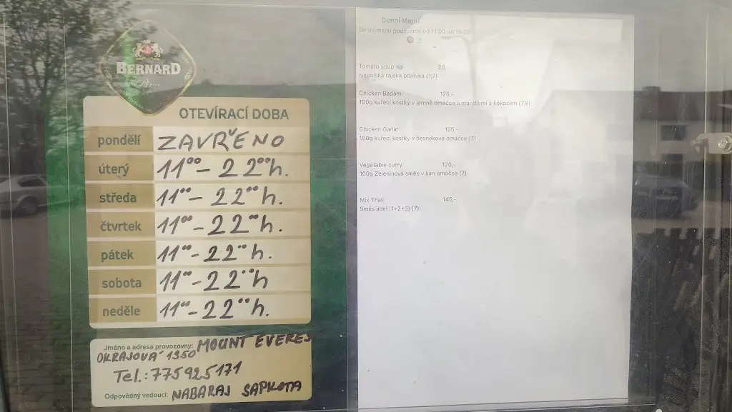 Menu_Mount Everest Restaurace_Okres Třebíč_image_1