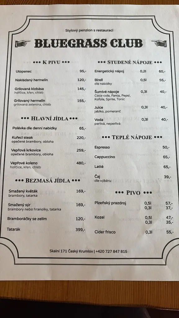 Pension Bluegrass Club ristorante a Český Krumlov