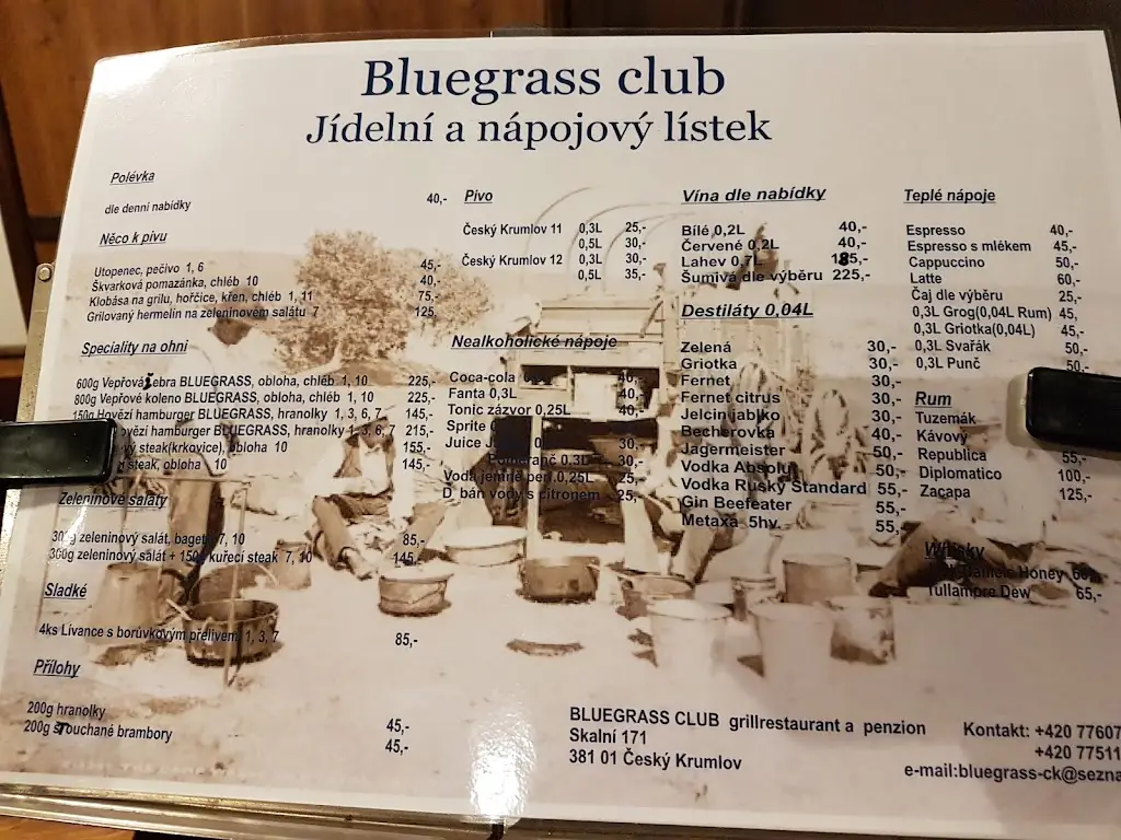 Menu_Pension Bluegrass Club_Český Krumlov_image_3
