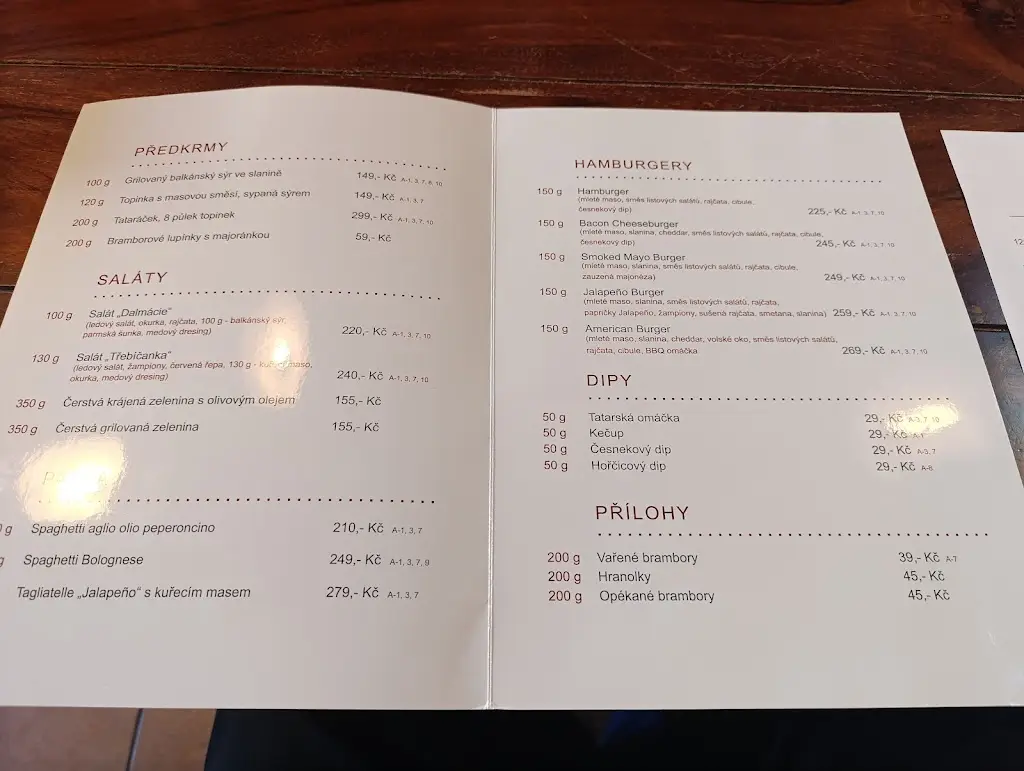 Menu_Restaurace a Jídelna Třebíčanka_Okres Třebíč_image_1