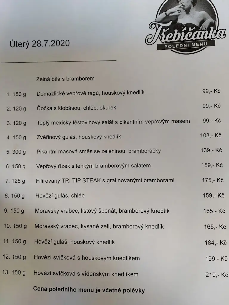 Menu_Restaurace a Jídelna Třebíčanka_Okres Třebíč_image_4