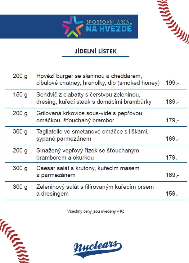 Menu_SportBar a restaurace Na Hvězdě_Okres Třebíč_image_1