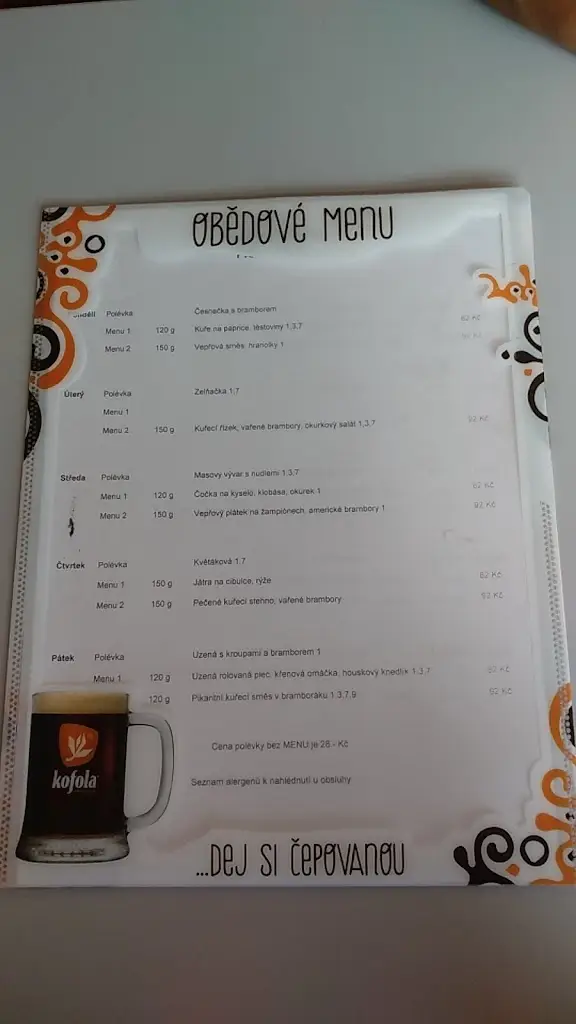 Menu_SportBar a restaurace Na Hvězdě_Okres Třebíč_image_2