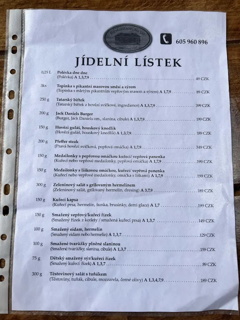 Menu_Restaurace Na 103_Velká Bíteš_image_1