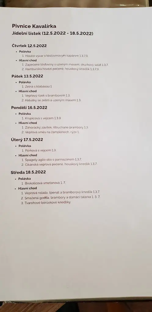 Menu_Pivnice Kavalírka_Český Krumlov_image_1