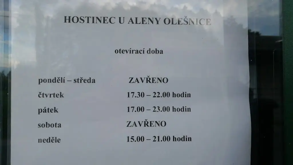 Menu_Hostinec Olešenka U Aleny_Červený Kostelec_image_1