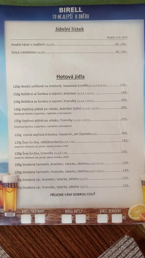 Menu_Restaurace U Prouzu_Červený Kostelec_image_1