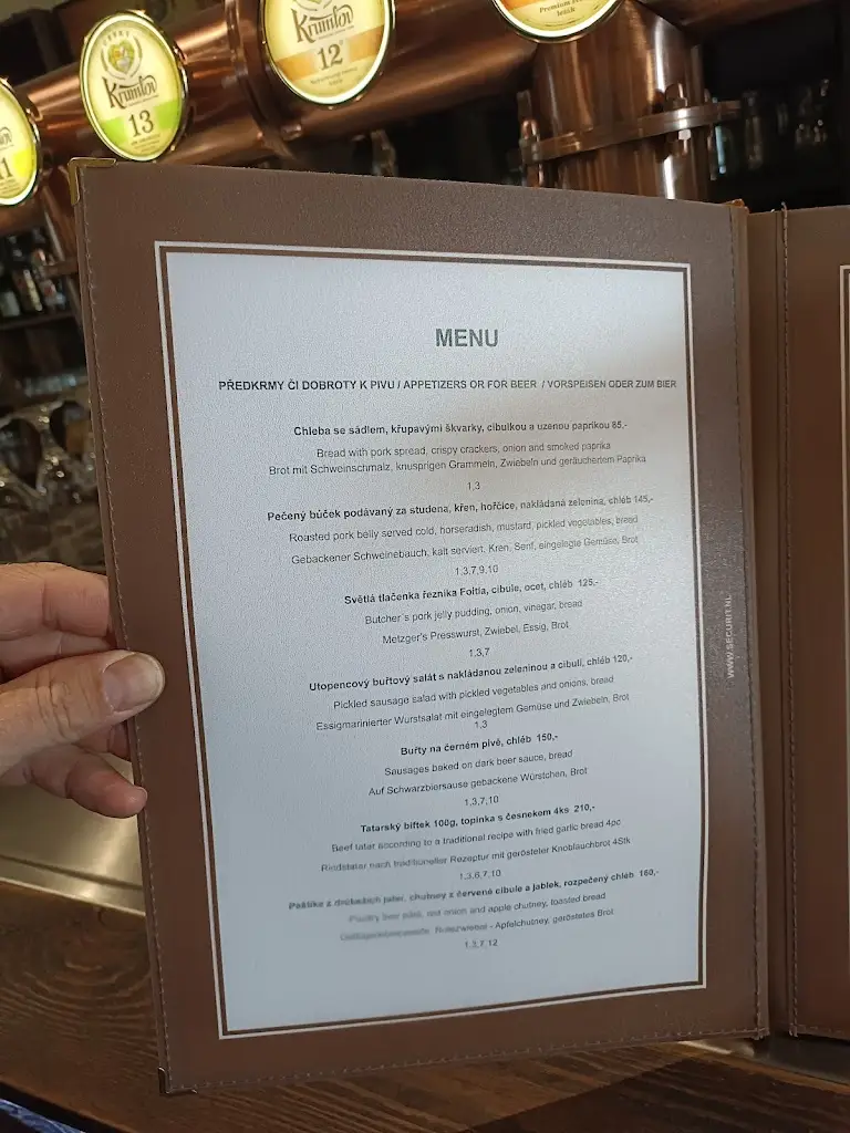 Menu_Pivovarská Restaurace-Pivnice (Brewery Restaurant-Pub-Brauhaus)_Český Krumlov_image_3
