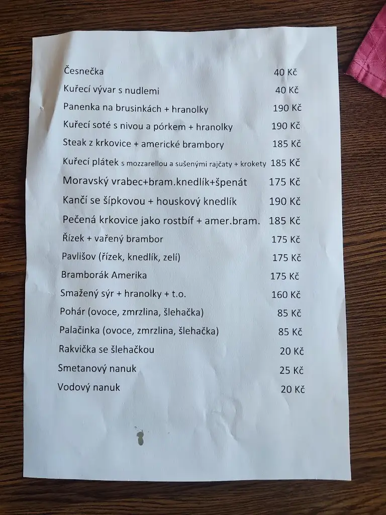 Menu_Restaurace Amerika_Broumov_immagine_4