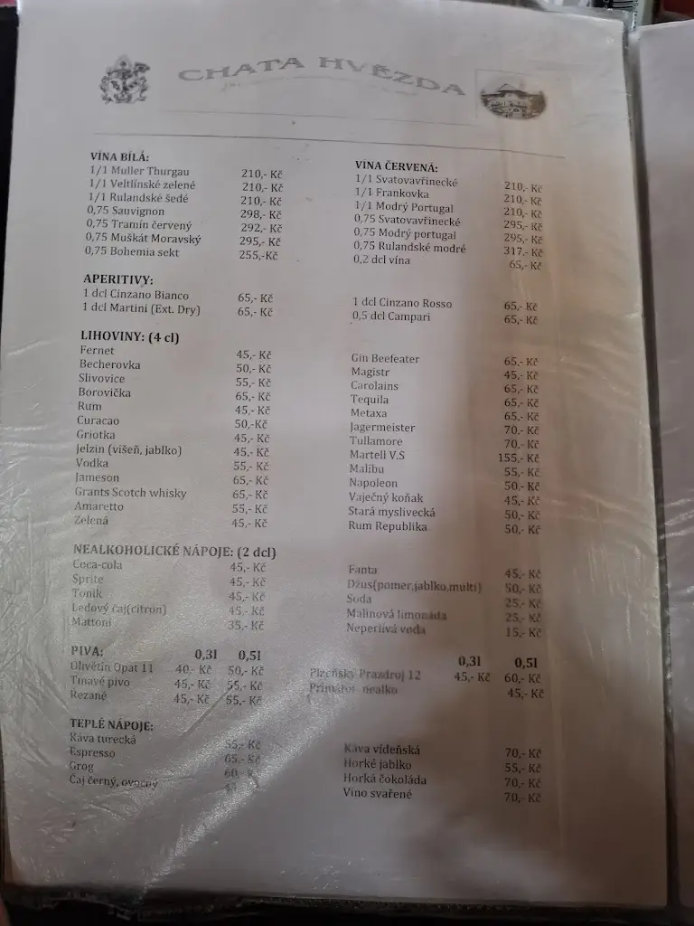 Menu_Turisticka chata Hvězda_Broumov_immagine_2