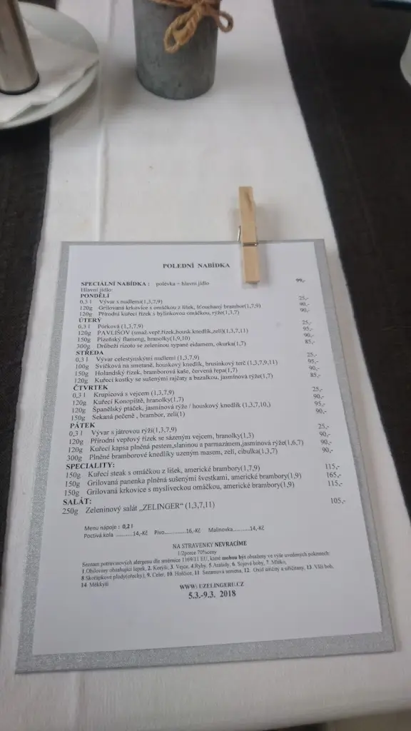 Menu_Restaurace a penzion U Zelingerů_Dobruška_image_2