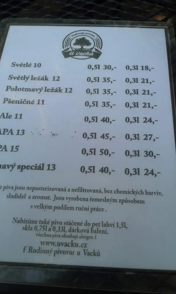 Menu_Rodinný Pivovar u Vacků_Chlumec nad Cidlinou_image_2