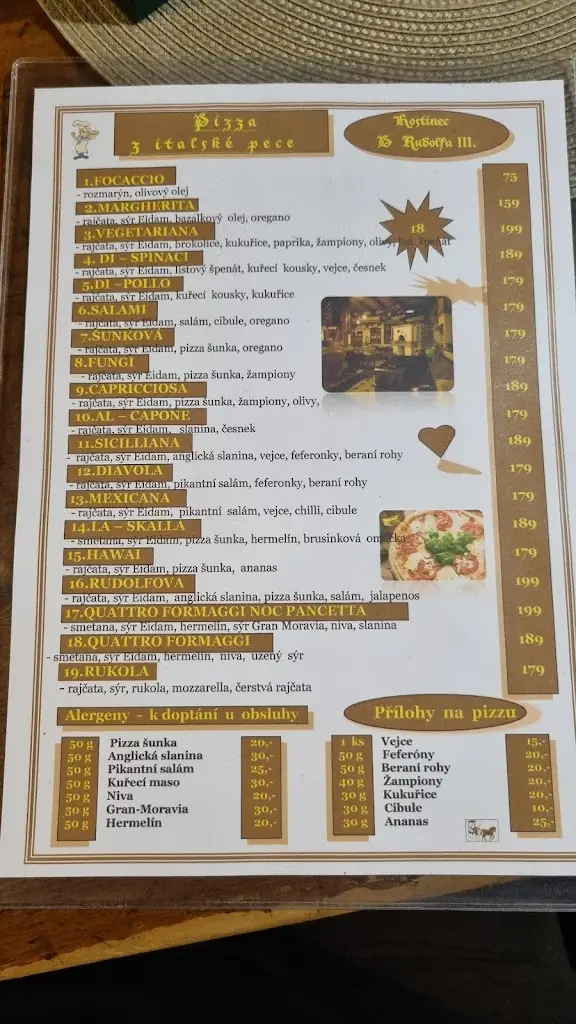 Menu_Restaurace Hostinec u Rudolfa III._Dvůr Králové nad Labem_immagine_3