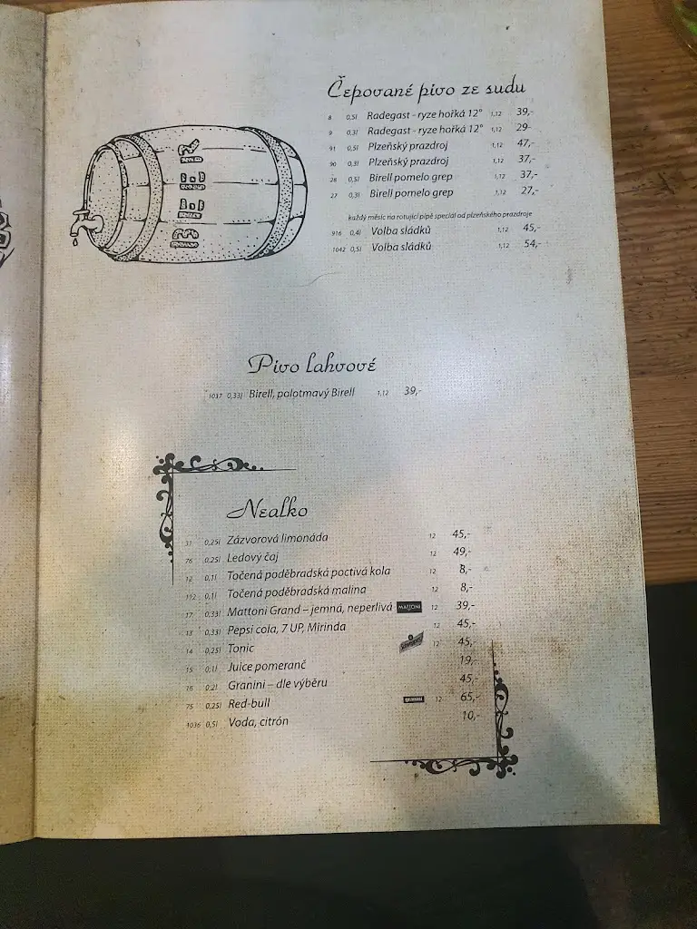 Menu_Restaurace U Hlaváčků_Dvůr Králové nad Labem_image_1