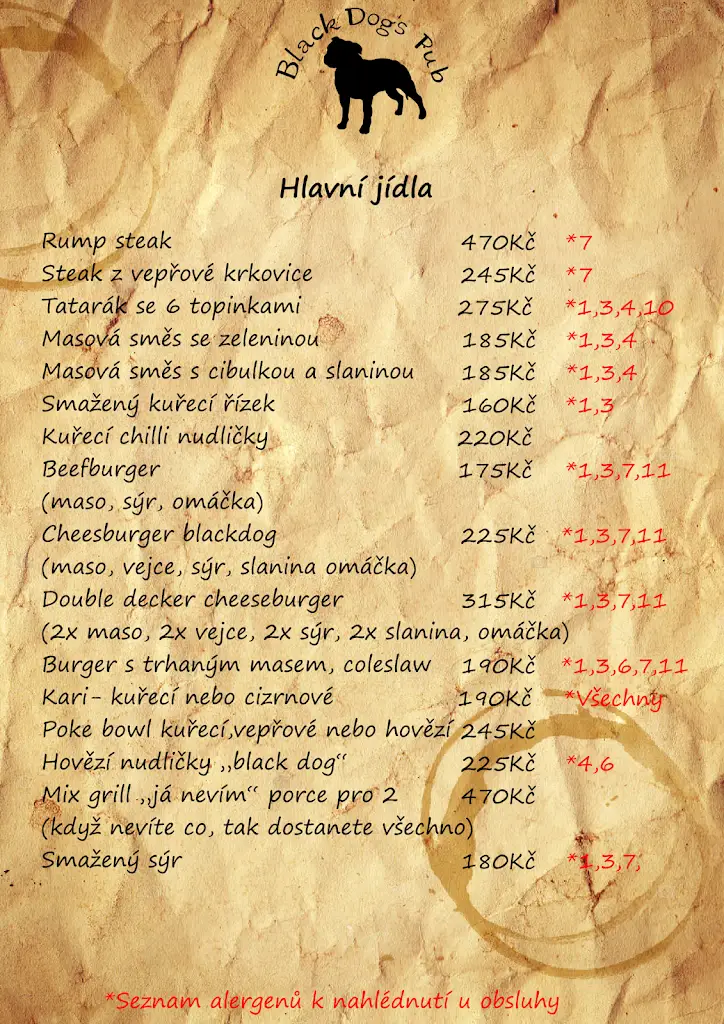 Menu_Black Dogs Pub_Dvůr Králové nad Labem_image_1