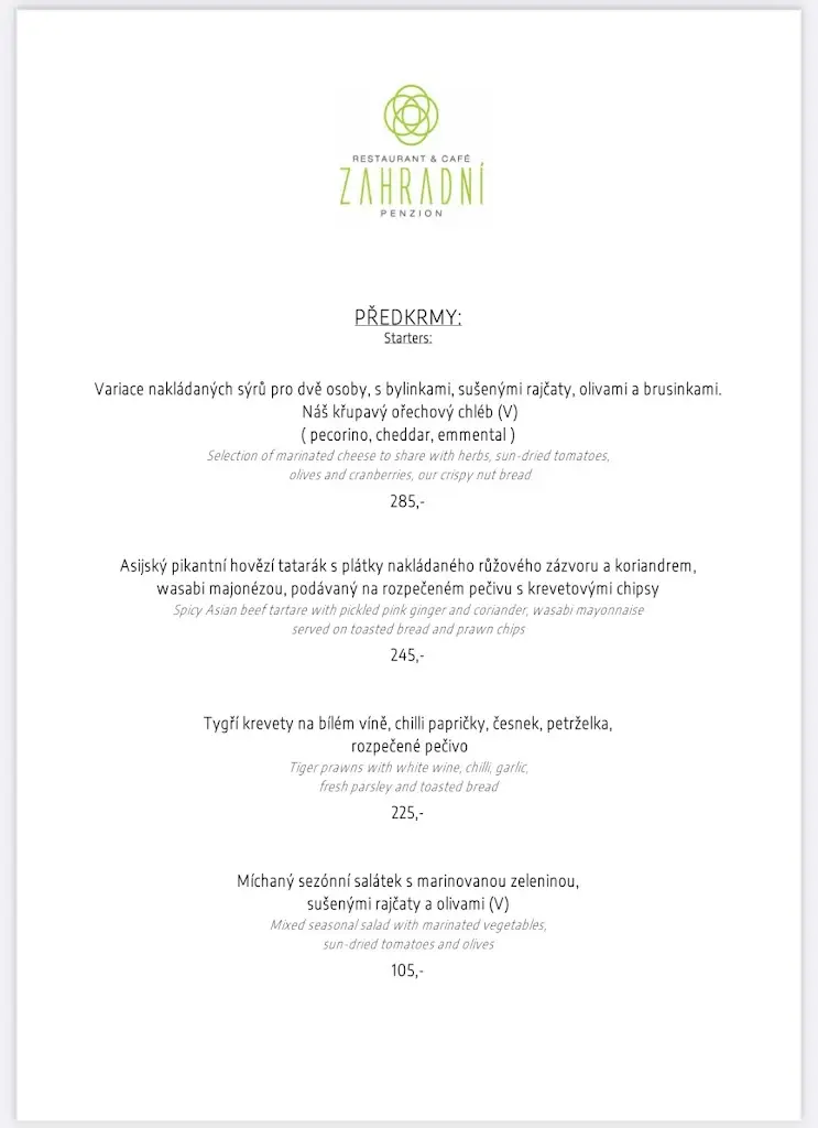 Menu_Restaurant & Café Zahradní Penzion_Česká Skalice_image_2
