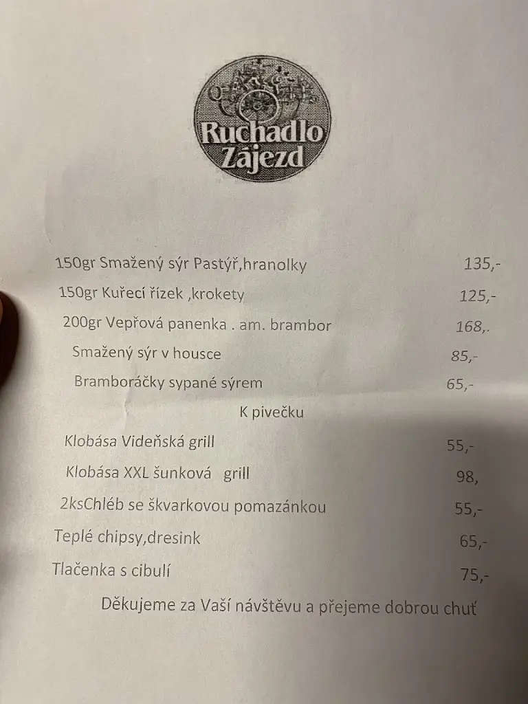 Menu_Hospůdka Ruchadlo Zájezd_Česká Skalice_immagine_2