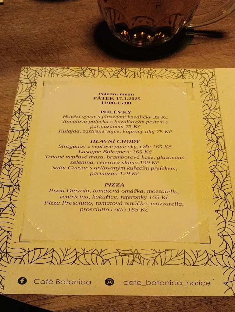 Menu_Restaurant & Pizzeria Botanica_Hořice_image_1