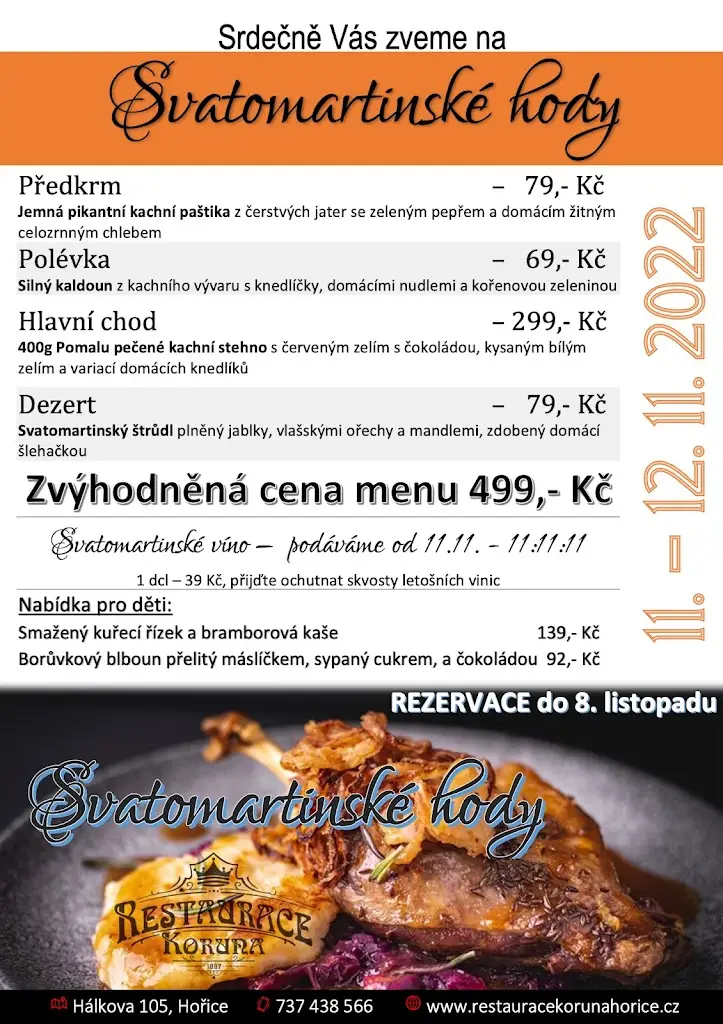 Menu_House of Culture crown_Hořice_image_1