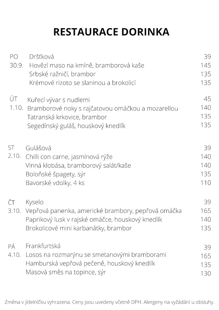 Menu_Restaurace Dorinka_Hostinné_image_2