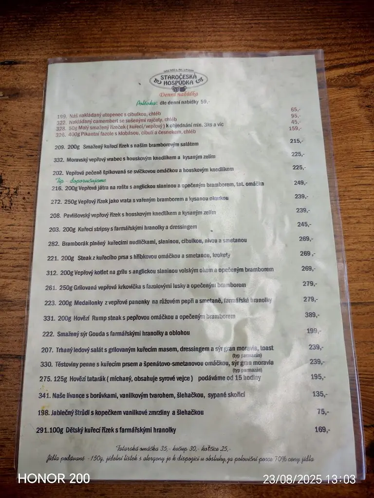 Menu_Staročeská Hospůdka_Hronov_image_3