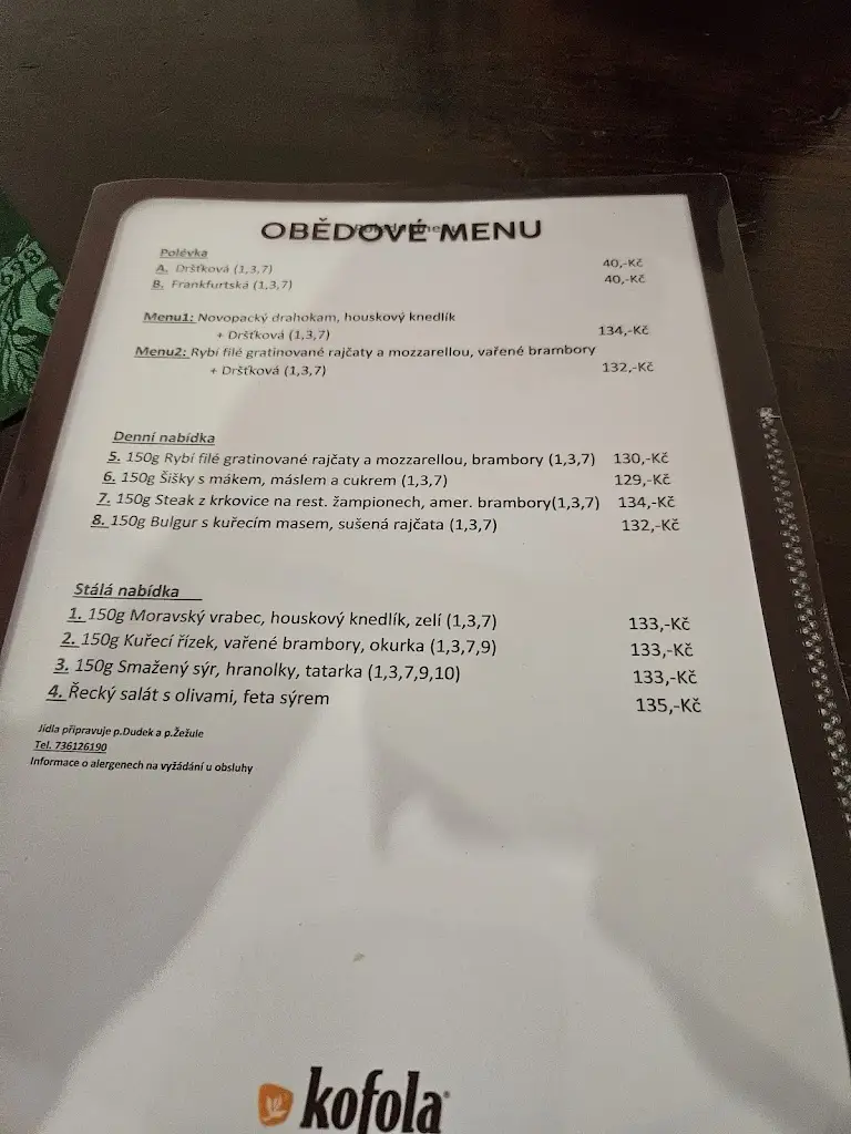 Menu_Tanková restaurace Pivovar_Kostelec nad Orlicí_immagine_1