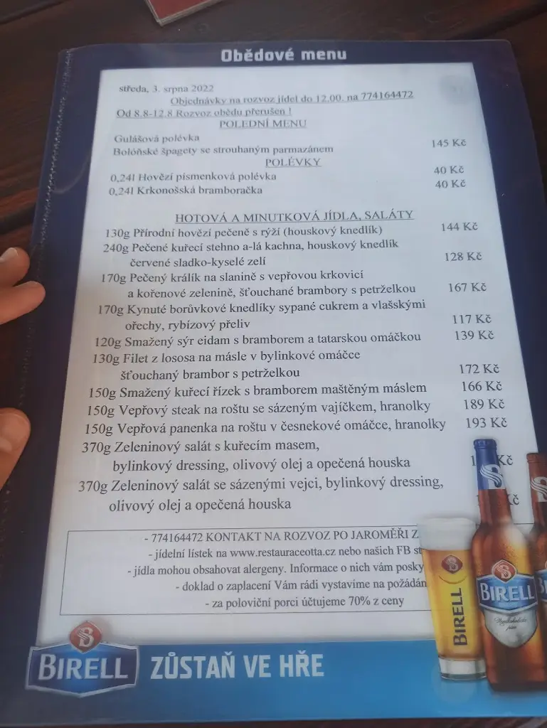 Menu_U Otty_Jaroměř_immagine_4